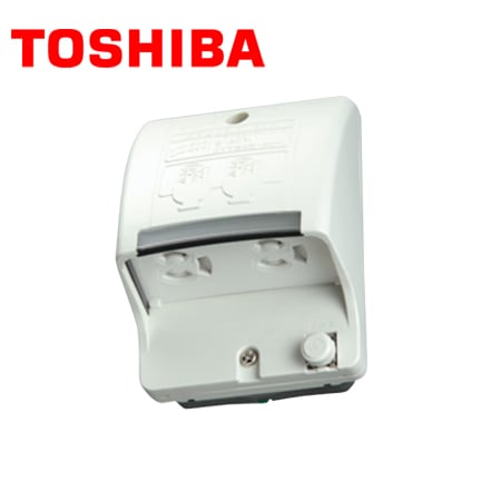 接地(アース)コンセント TOSHIBA/東芝ライテック DC1392E(W) アースターミナル付接地防水ダブルコンセント(露出ボックス対応形) ホワイト【取寄商品】