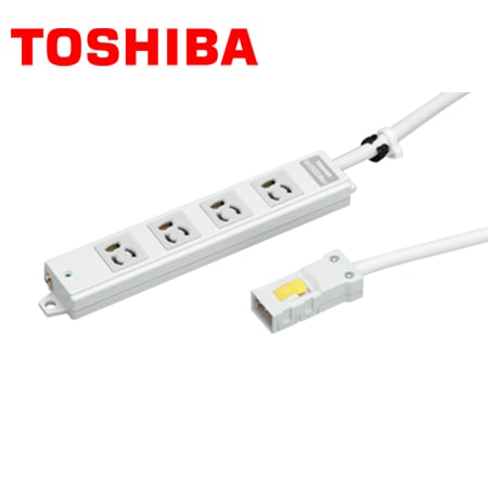 OAタップ・タップ TOSHIBA/東芝ライテック DC8124EN-5 ハーネス用OAタップ 抜止 ライトグレー 4個口 5m 15A-125V【取寄商品】