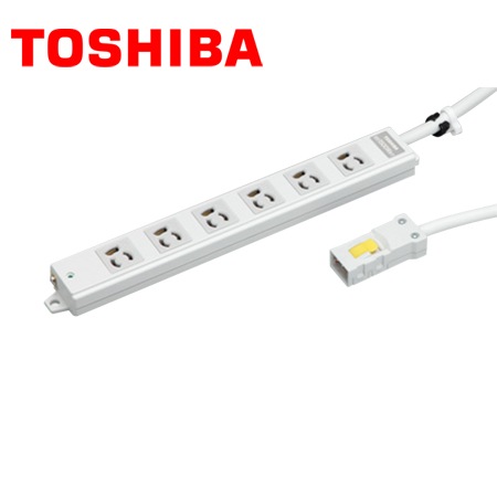 OAタップ・タップ TOSHIBA/東芝ライテック DC8126EN-3 ハーネス用OAタップ 抜止 ライトグレー 6個口 3m 15A-125V【取寄商品】