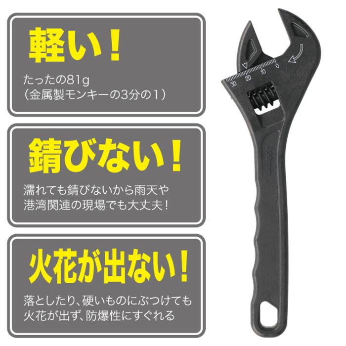 ジェフコム DCR-M200 カーボンモンキーレンチ【取寄商品】