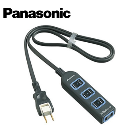 コンセント・スイッチ Panasonic/パナソニック WHA2514BKP 4個口 スナップキャップ付 1m ブラック パッケージ品 ザ・タップX エックス【取寄商品】