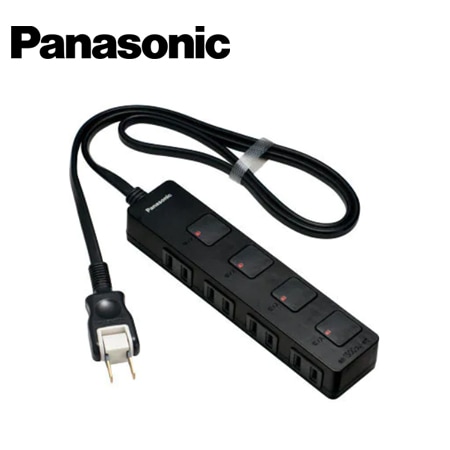 OAタップ・タップ Panasonic/パナソニック WHS2534BP 4個口 スナップキャップ付 3m ブラック パッケージ品 ザ・タップZ ゼット【取寄商品】