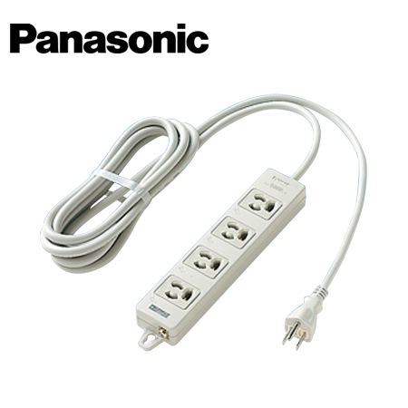 OAタップ・タップ Panasonic/パナソニック WCH24343H マグネット付OAタップ 接地15A抜止形 4個口 グレー 3mコード付 電源表示付【取寄商品】