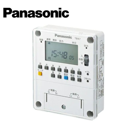 タイムスイッチ Panasonic/パナソニック TB47K 週間式 タイムスイッチ（ボックス型・同一回路・タイマー出力/パルス出力/インターバル出力切替）【取寄商品】