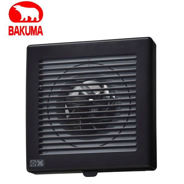 バクマ工業 KPT-08DS-BK 排気ファン 強制排気用 格子形(圧力形) ブラック パイプ用ファン【取寄商品】