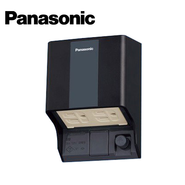 Panasonic/パナソニック WK4632B スマート接地防水ダブルコンセント 露出/埋込両用 ブラック【取寄商品】