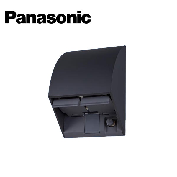 コンセント・スイッチ Panasonic/パナソニック WK4662B スマート接地防水ダブルコンセント 防水/防塵保護カバー付 抜け止め式/アースターミナル付 露出/埋込両用 ブラック【取寄商品】