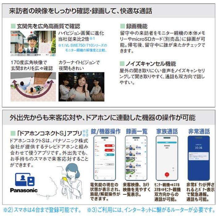 Panasonic/パナソニック VL-SWE720KS ワイヤレスモニター付テレビドアホン3-7タイプ（電源コード式）【取寄商品】