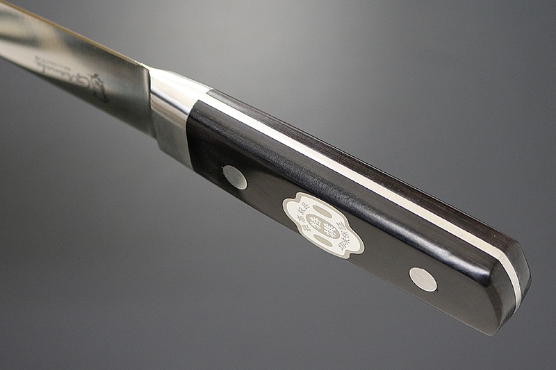 グランシェ / Granshe モリブデン鋼　口金付黒合板柄 骨スキ丸150mm 本刃付（KC-734）