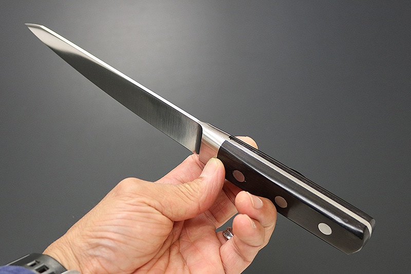 グランシェ / Granshe モリブデン鋼　口金付黒合板柄 骨スキ丸150mm 本刃付（KC-734）