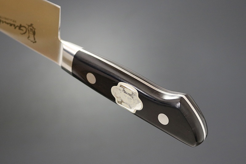 KC-735 関兼常 グランシェ モリブデン鋼 三徳型 黒合板柄 180mm