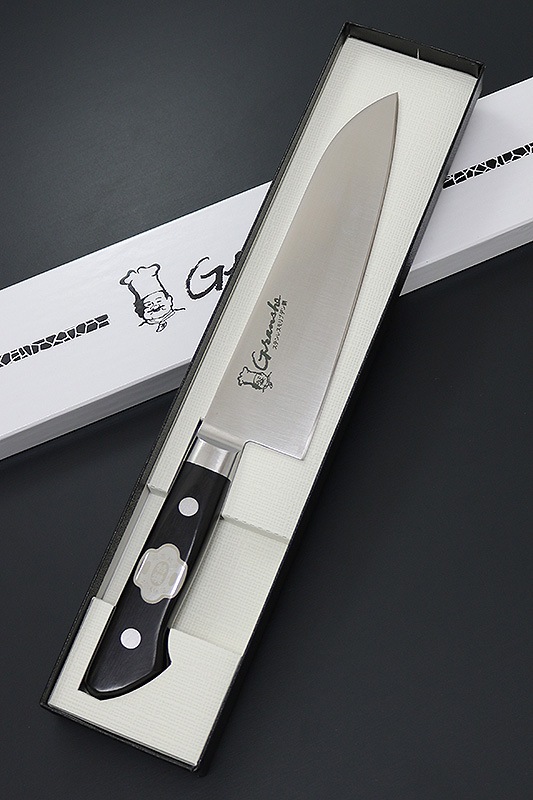 KC-735 関兼常 グランシェ モリブデン鋼 三徳型 黒合板柄 180mm