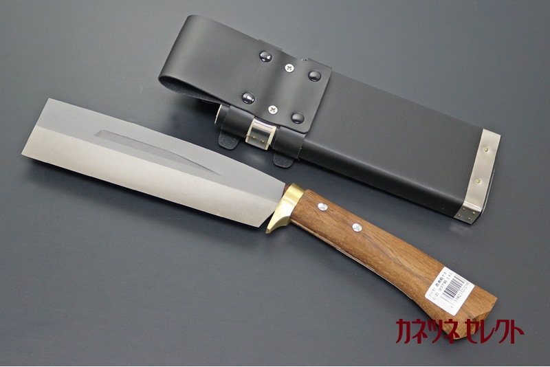鋼典 最高級鞘鉈 鍔付コブ柄 鋼付（片刃） 180mm (C-21) | ナイフ