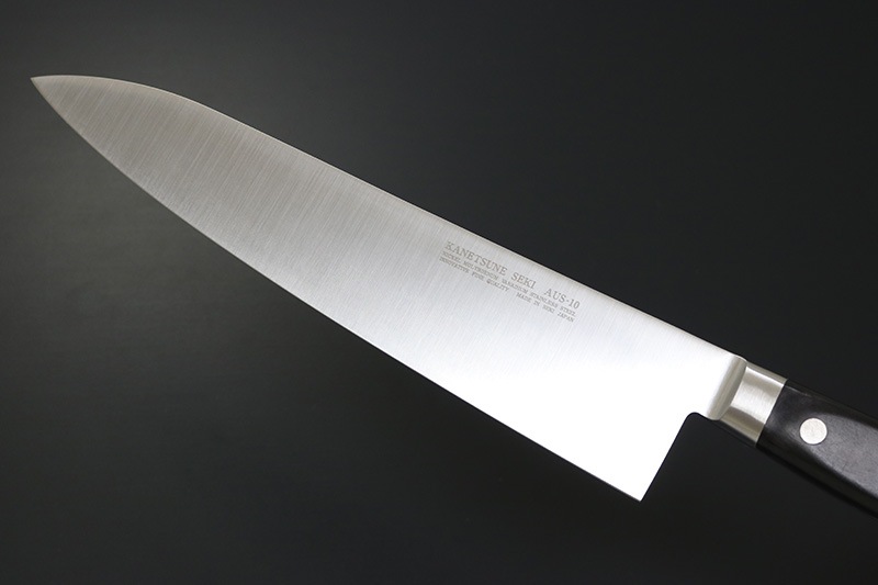 兼常作 モリブデン鋼AUS-10 口金付黒合板柄 牛刀270mm 本刃付（KC-174