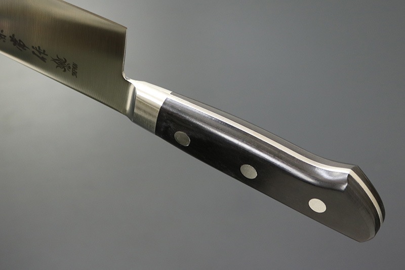 兼常作 モリブデン鋼AUS-10 口金付黒合板柄 牛刀240mm 本刃付（KC-173