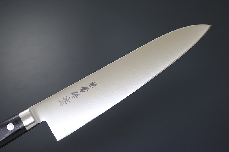 兼常作 モリブデン鋼AUS-10 口金付黒合板柄 牛刀240mm 本刃付（KC-173