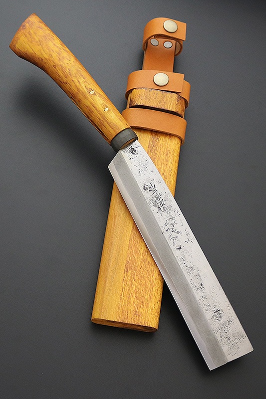佐治武士作 遊々鉈 梨地 片刃 (No282) | ナイフ・クラフト | カネツネ