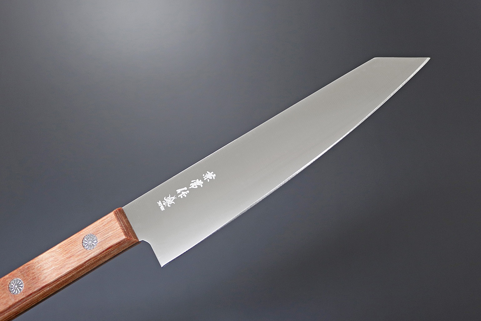 兼常作 切付ペティナイフ　120mm  赤合板柄【レザーシース付き】　(KB-307)　【一般便】