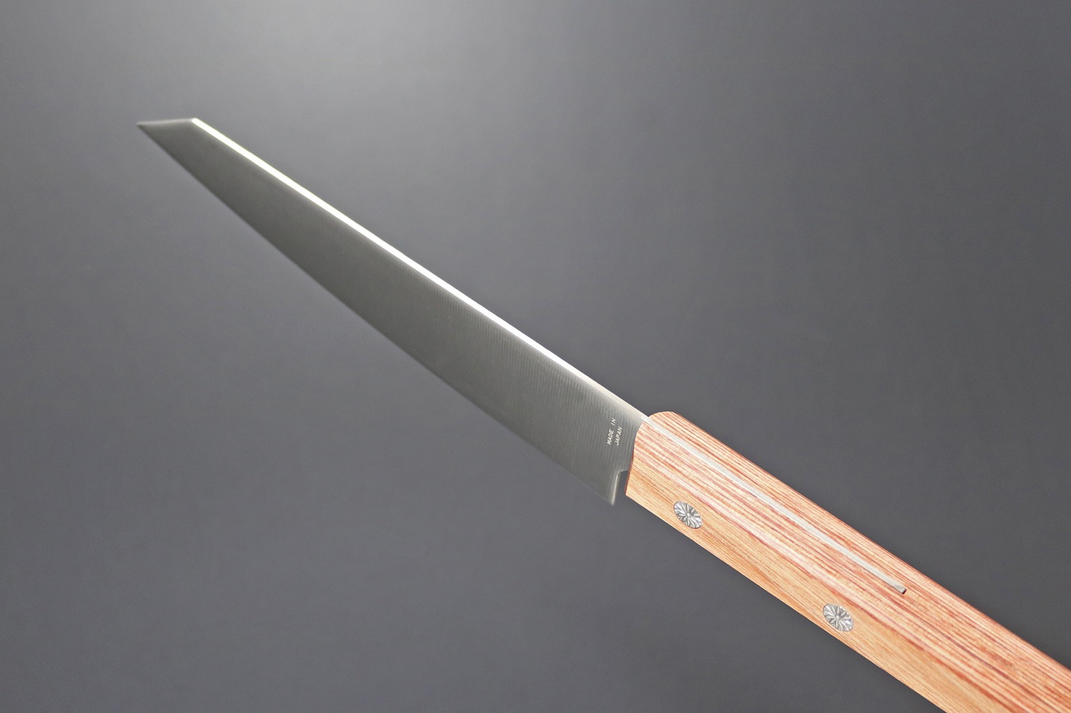 兼常作 切付ペティナイフ　120mm  赤合板柄【レザーシース付き】　(KB-307)　【一般便】