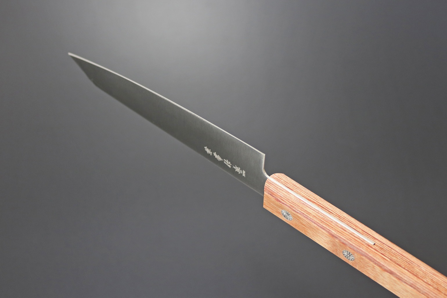 兼常作 切付ペティナイフ　120mm  赤合板柄【レザーシース付き】　(KB-307)　【一般便】