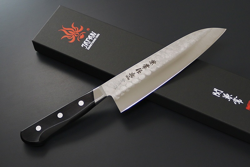 三徳180mm 包丁　寛丈作　青紙スーパー　黒檀八角柄　Aogami super 三徳180mm 包丁寛丈作青紙スーパー黒檀八角柄Aogami super