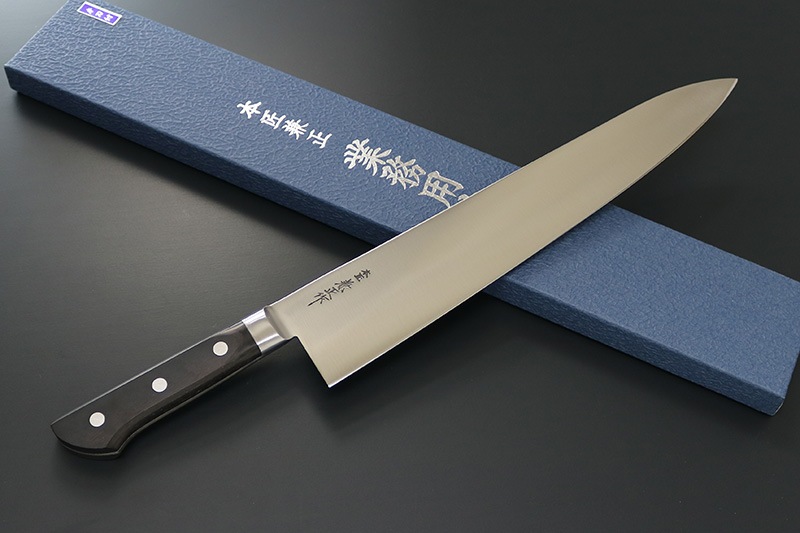 本匠兼正 全鋼 口金付黒合板柄（本刃付） 牛刀330mm（KC-746） | 兼正