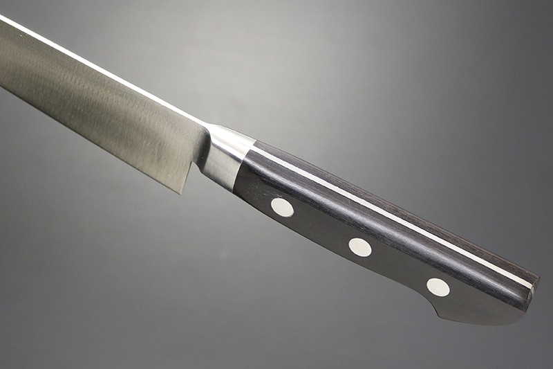 KC-741 関兼常 全鋼 (本刃付) 口金付 牛刀 黒合板柄 180mm