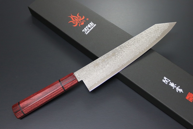 【訳あり商品】兼常作 水面風シリーズ　切付牛刀210mm (KC-855 B-001)