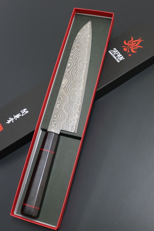 【訳あり商品】兼常作 波飛沫シリーズ　和牛刀200mm (KC-842 B-002)
