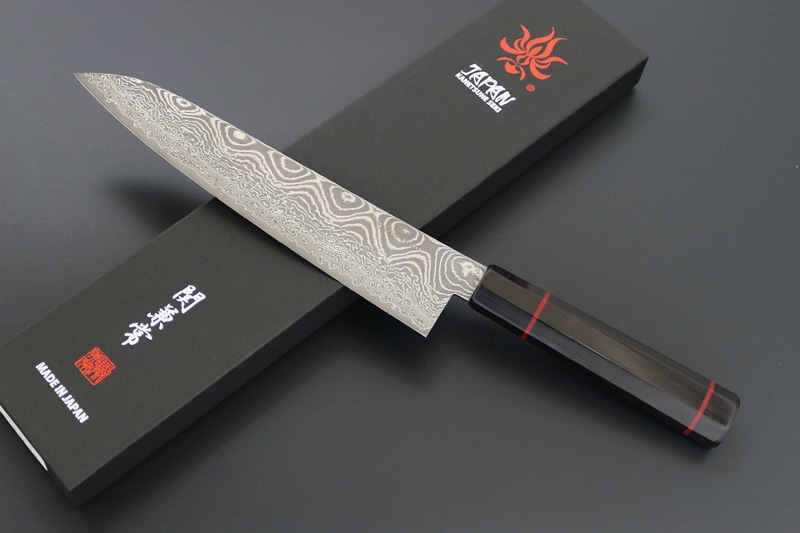 【訳あり商品】兼常作 波飛沫シリーズ　和牛刀205mm (KC-842 B-003)