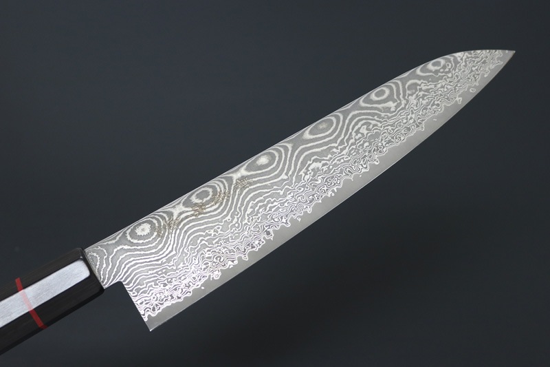 【訳あり商品】兼常作 波飛沫シリーズ　和牛刀205mm (KC-842 B-003)
