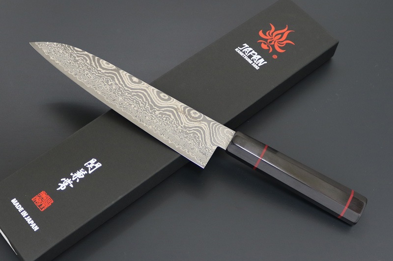 【訳あり商品】兼常作 波飛沫シリーズ　和牛刀190mm (KC-842 B-006)
