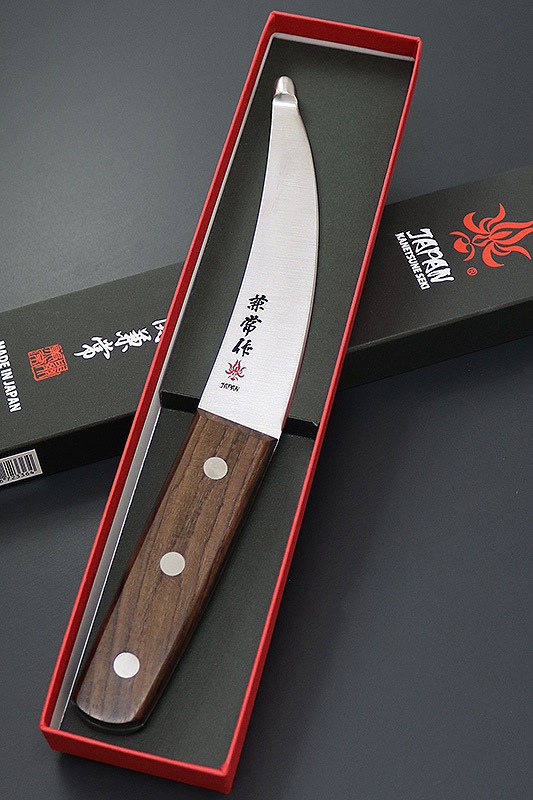 KC-336 関兼常作 全鋼 腸サキ140mm ローズウッド柄 レア 兼常作 全鋼 腸サキ140mm 天然木柄 (KC-336) | 包丁,鋼材別セレクト