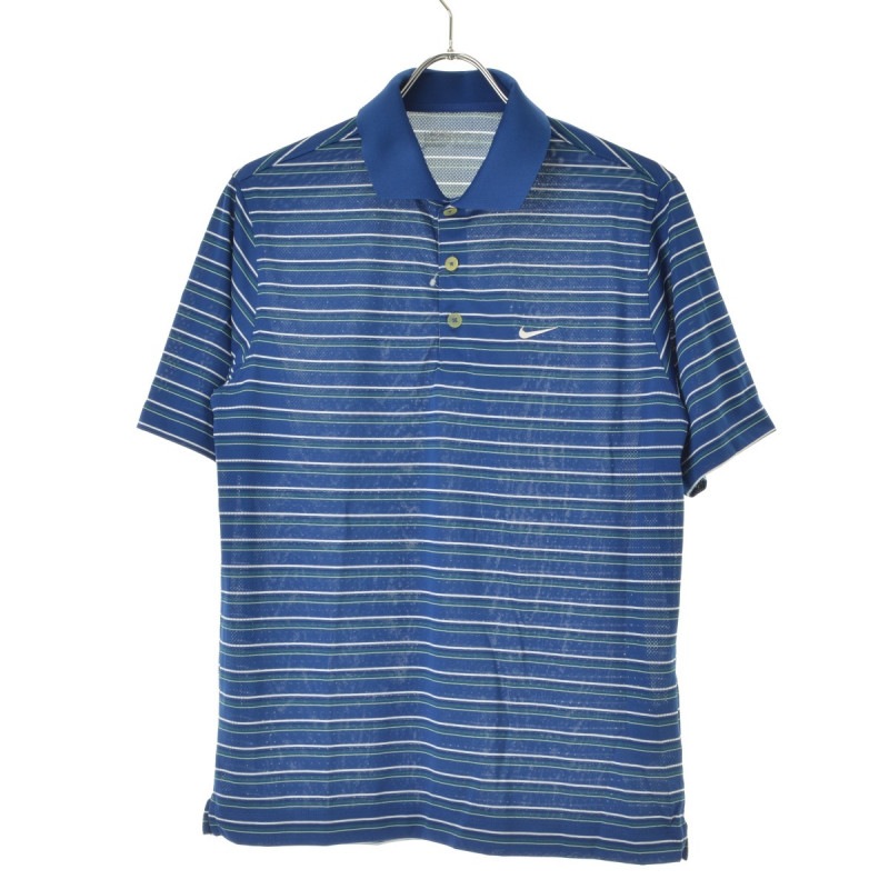 NIKE GOLF ナイキ ボーダー柄ポロシャツXL 美品 NIKE - 古着 NIKE GOLF ナイキゴルフ ボーダー柄 半袖