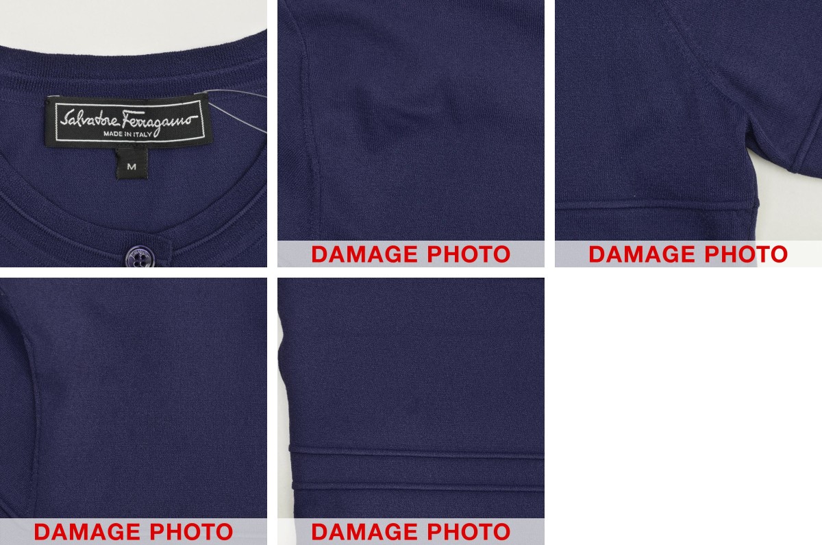 FERRAGAMO - 【SalvatoreFerragamo】0663881 ニット五分袖カーディガン ブランド古着】Salvatore Ferragamo / サルバトーレフェラガモ