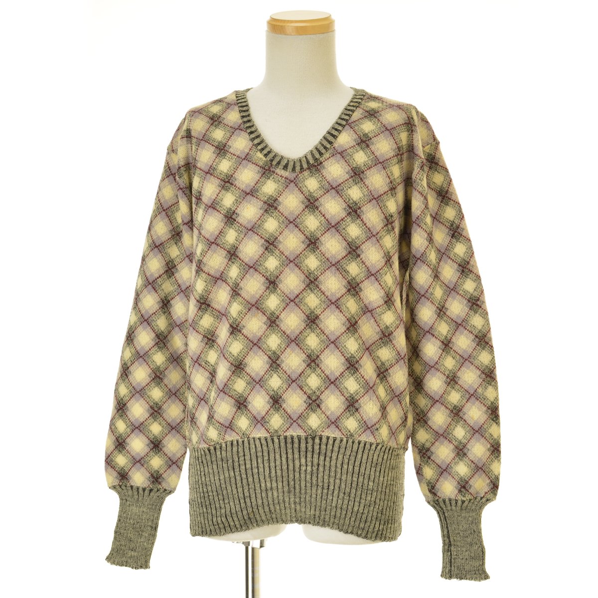 ブランド古着】アメカジ チェックパターン 長袖ニットセーター  