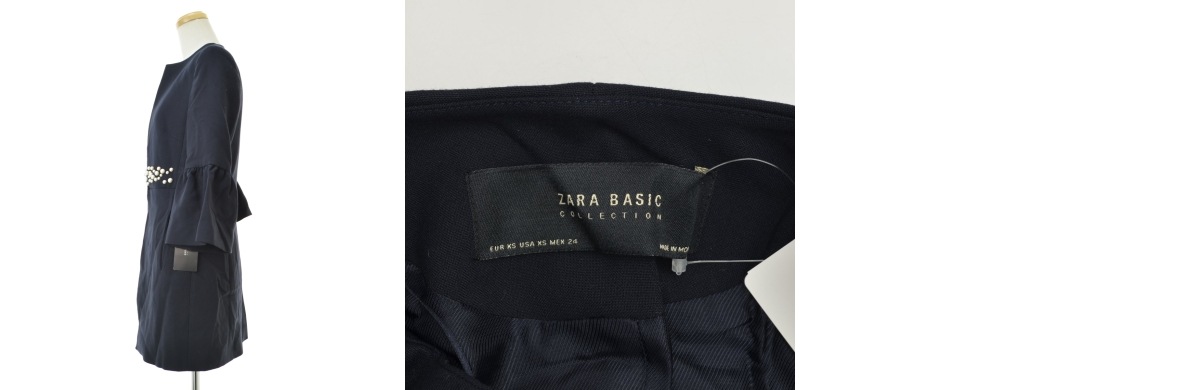 ZARA(ザラ) 千鳥格子ノーカラーコート ピンク サイズ XL｜【公式