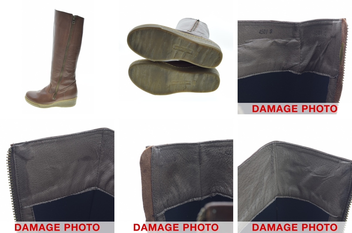 Hina Day Green ロングブーツ ヒナ デイ グリーン Hina Day Green スクエアトゥレザーロングブーツ