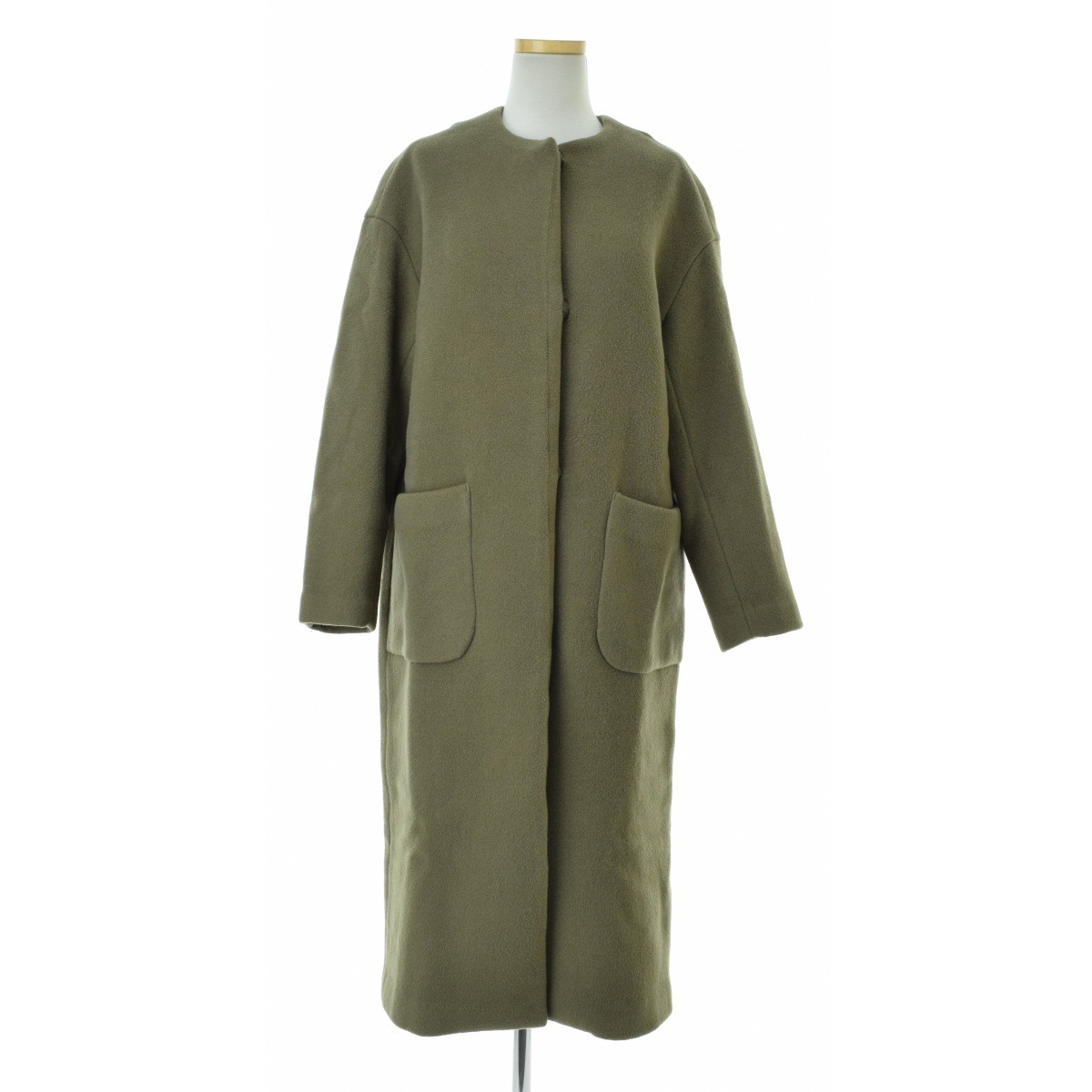 ブランド古着】CLANE / クラネ 13101-0071 NO COLLAR MAXI COAT ウール