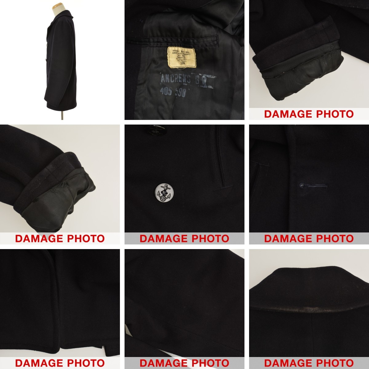 ブランド古着】US NAVY / ユーエスネイビー 70s OVERCOAT MANS WOOL
