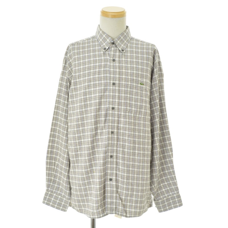 LACOSTE チェック柄 長袖シャツ ブランド古着】LACOSTE / ラコステ 80s フランス製 チェック柄