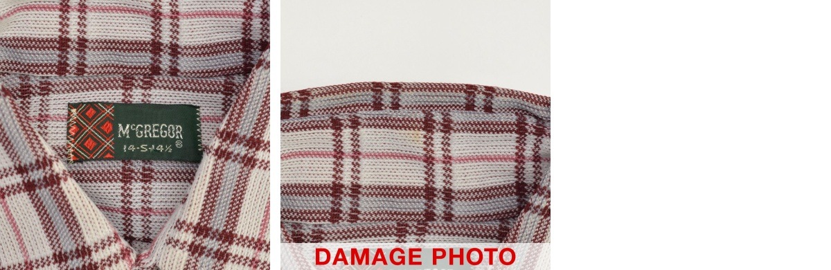 ブランド古着】McGREGOR / マクレガー 70s チェック 襟芯 長袖シャツ  