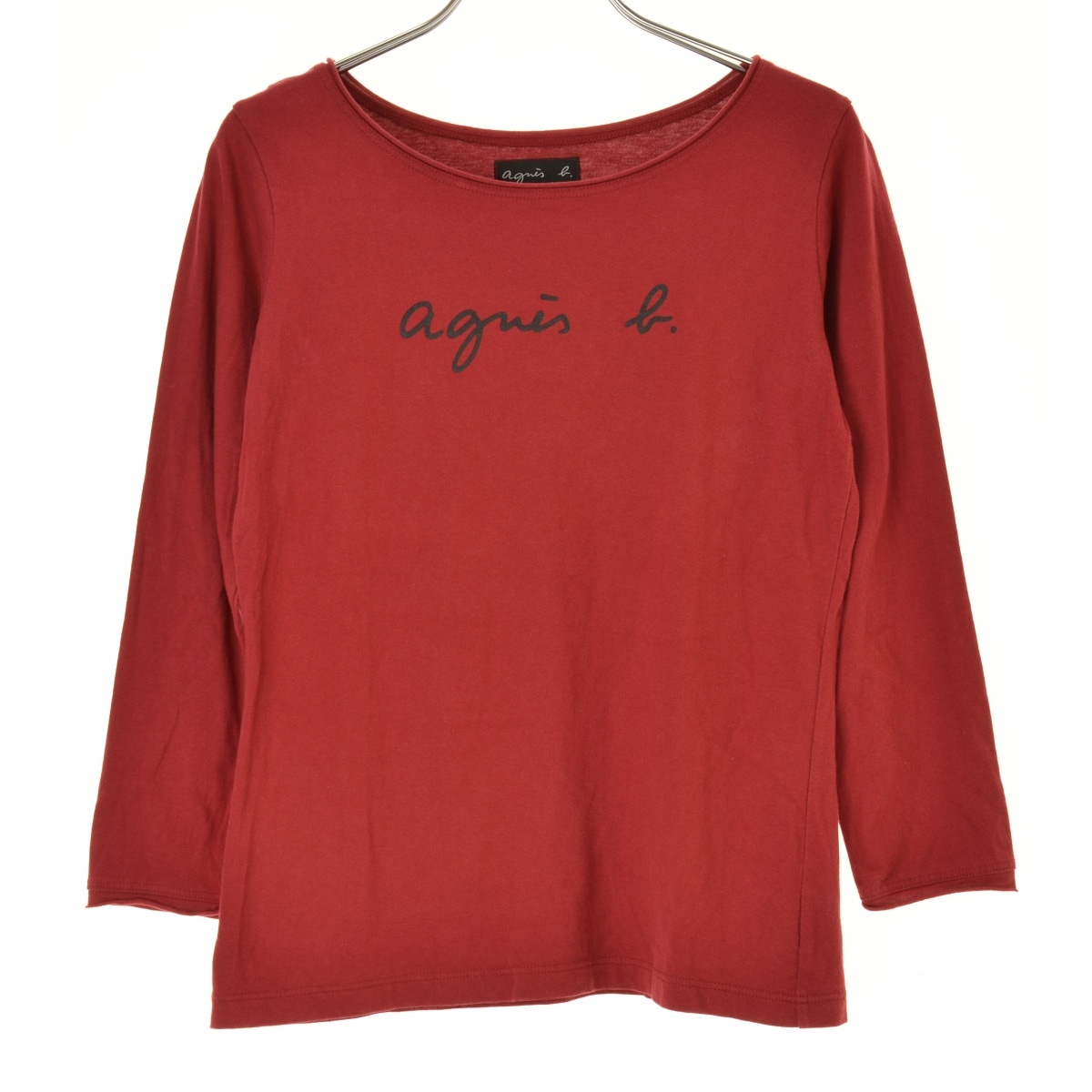 agnes b. アニエスベー ロゴ 長袖 Tシャツ シンプル無地 agnes b. pour × ADAM ET ROPE agnes b. ロゴTシャツ 長袖