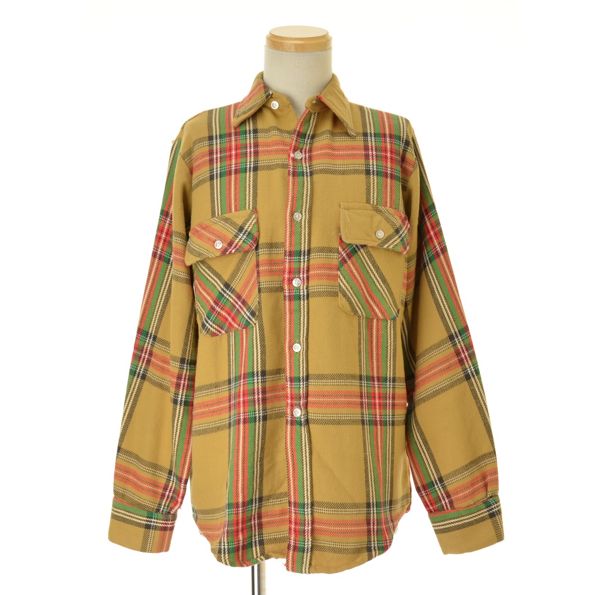 70s KLONDIKE ヘビーネルシャツ　ビンテージ ブランド古着】KLONDIKE ヘビーフランネルチェック 長袖シャツ