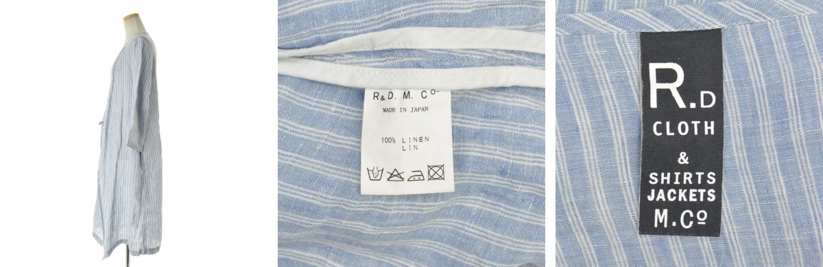 【未使用】　R&D.M.Co-オールドマンズテイラー　リネン　羽織り R&D.M.Co- / OLDMAN'S TAILOR DENSELY LINEN COMBINAISON