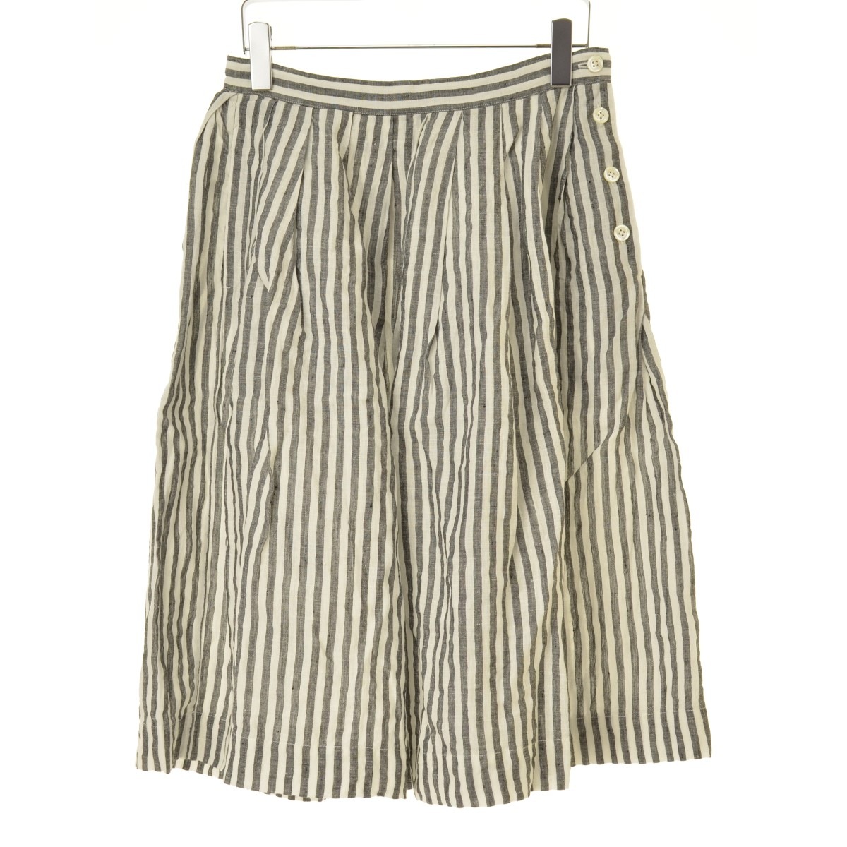 MARGARET HOWELL/マーガレットハウエル/リネンストライプギャザー