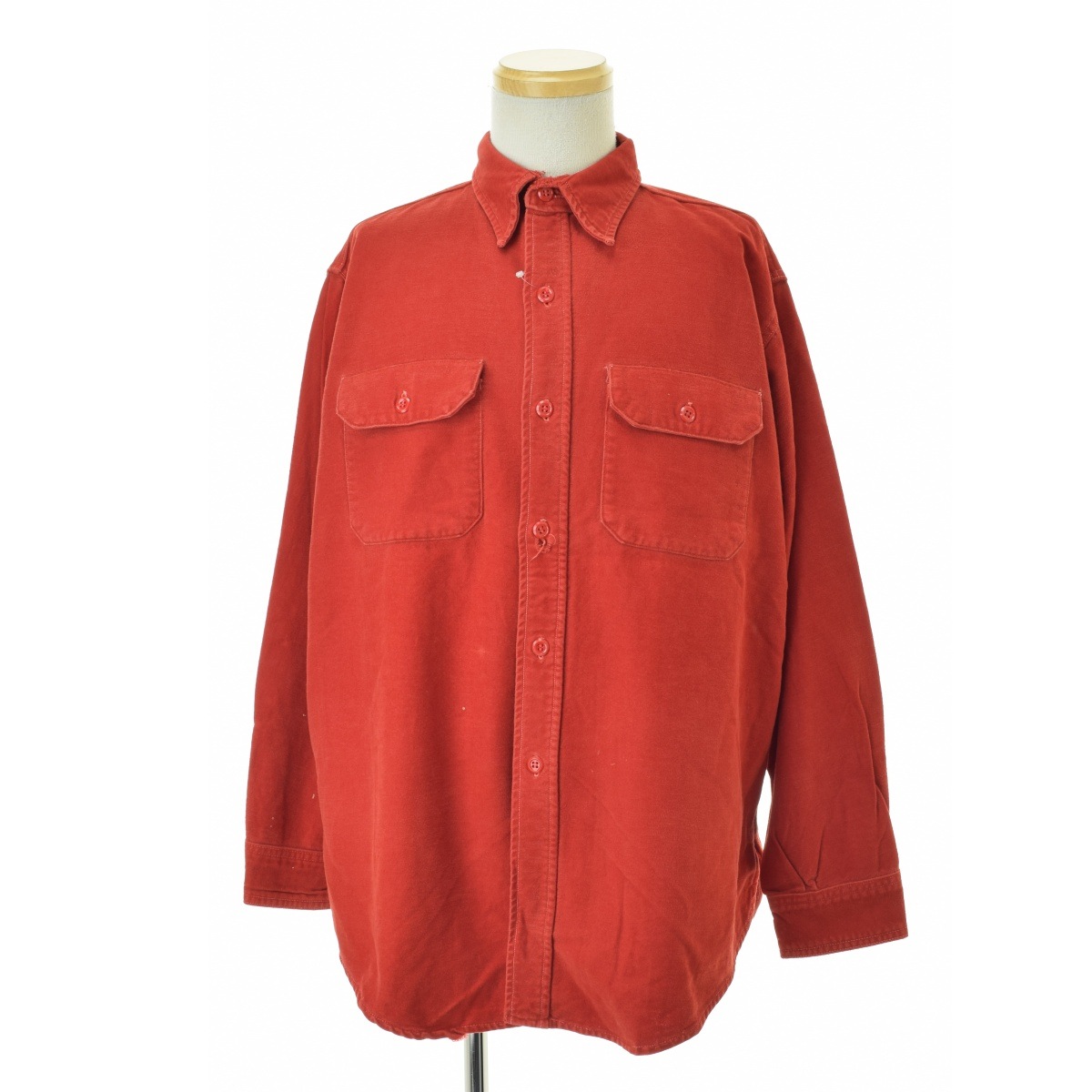 vintage 40s マチ付き　シャモア　ワークシャツ ビンテージ40's○HANOVERマチ付きワークシャツカーキ○211105r3