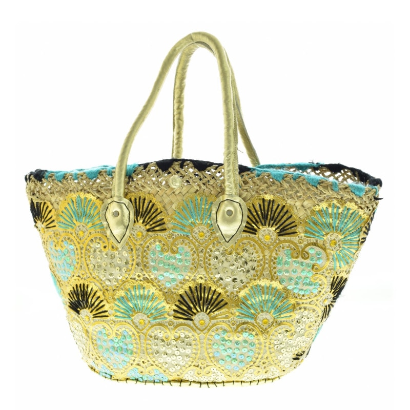 ブランド古着】En Shalla / エンシャーラ 装飾刺繍 かご トート