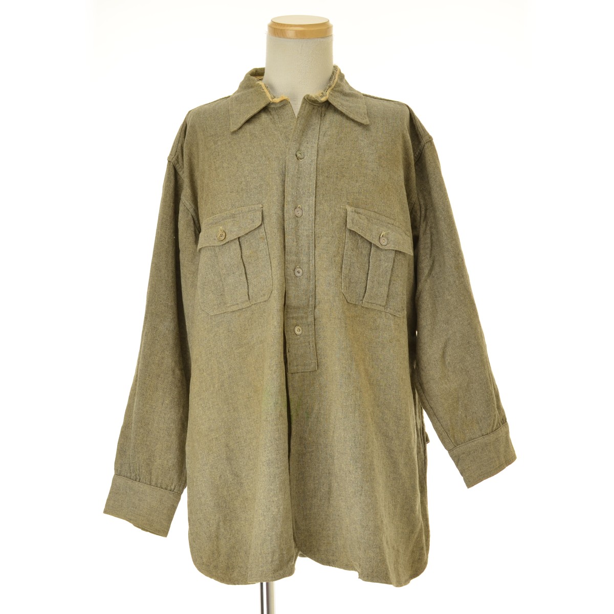 1960's BONITA マチ付き 長袖 ウール シャツ 赤 GD417 0402173034_660bc22a1eae1.JPG