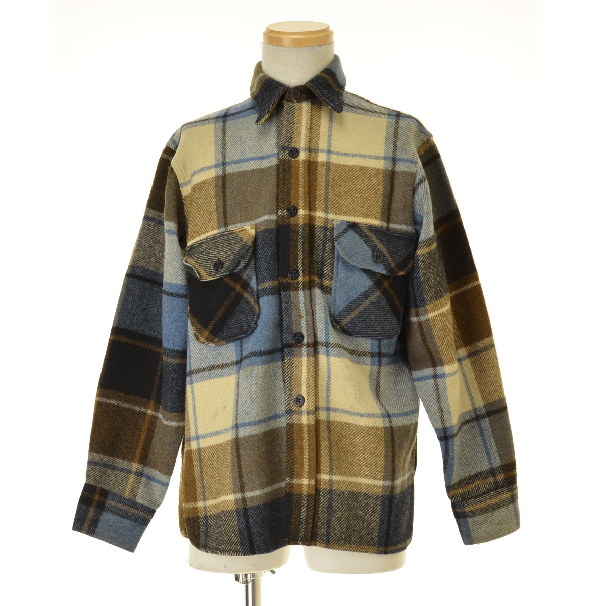 古着 60s TOWNCRAFT タウンクラフト　ウールシャツ ブランド古着】TOWN CRAFT / タウンクラフト 60s チェック柄ウール